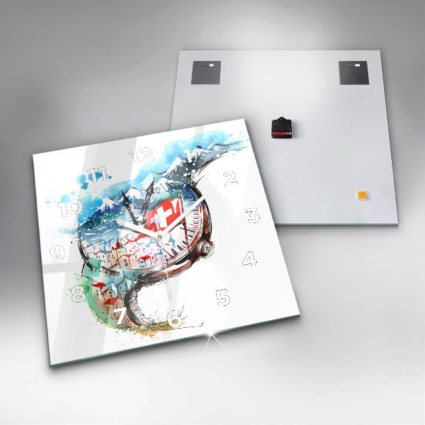 Štvorcové hodiny Švajčiarske hodinky