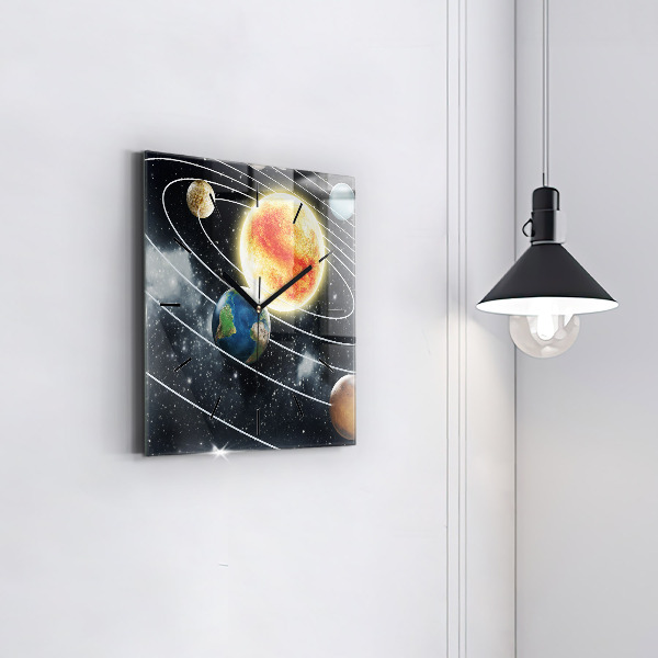 Štvorcové hodiny Slnečná sústava