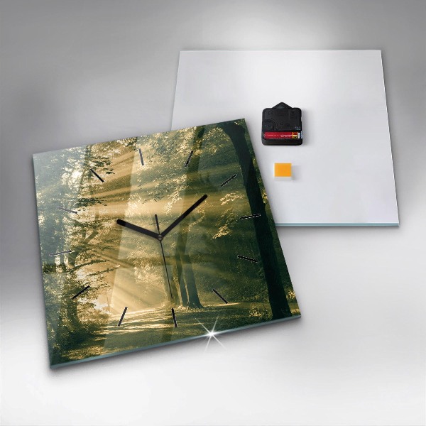 Štvorcové hodiny Lesné slnečné lúče
