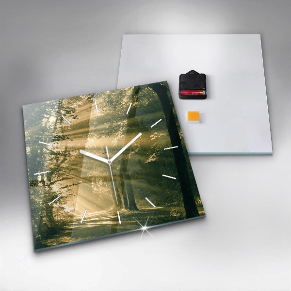 Štvorcové hodiny Lesné slnečné lúče