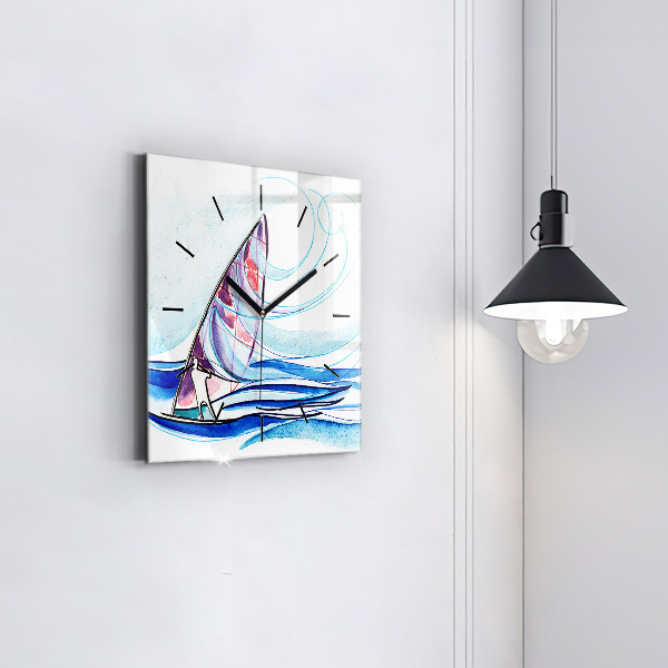 Štvorcové hodiny Surfová doska