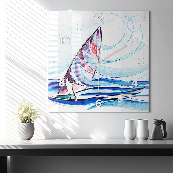 Štvorcové hodiny Surfová doska