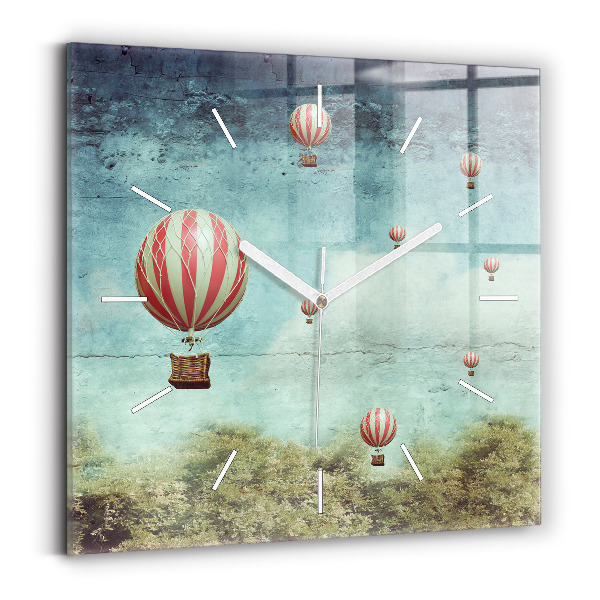 Štvorcové hodiny Maľované balóny