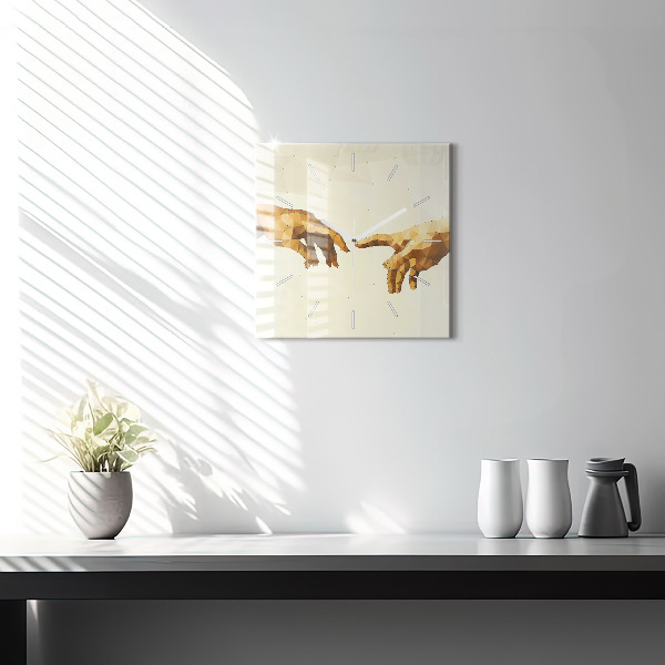 Štvorcové hodiny Stvorenie Adama