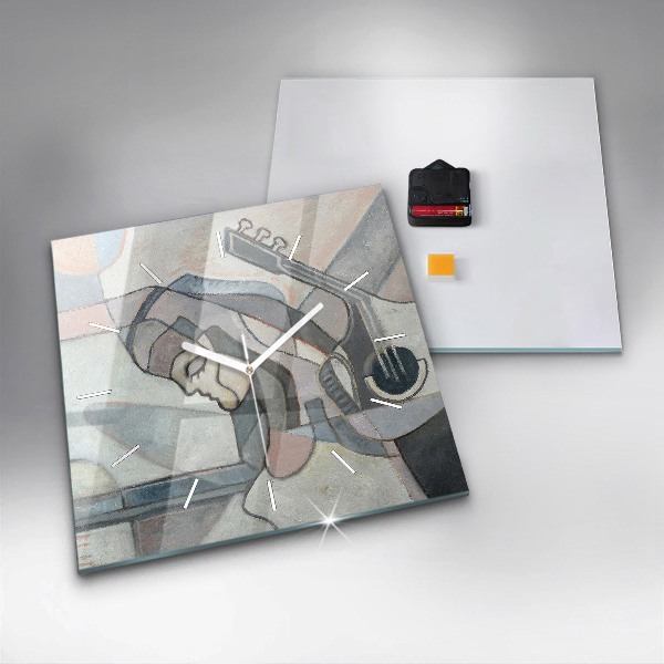 Štvorcové hodiny Abstraktná maľba