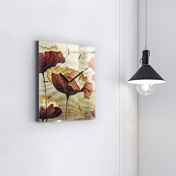 Štvorcové hodiny Maľované maky