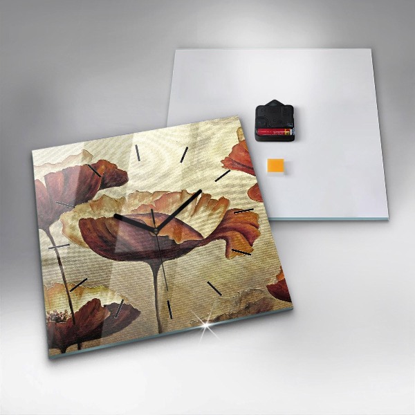 Štvorcové hodiny Maľované maky