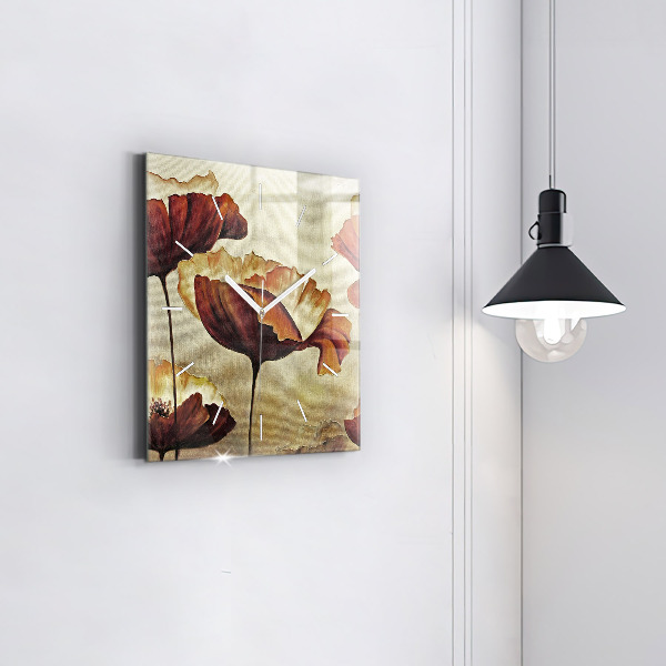 Štvorcové hodiny Maľované maky