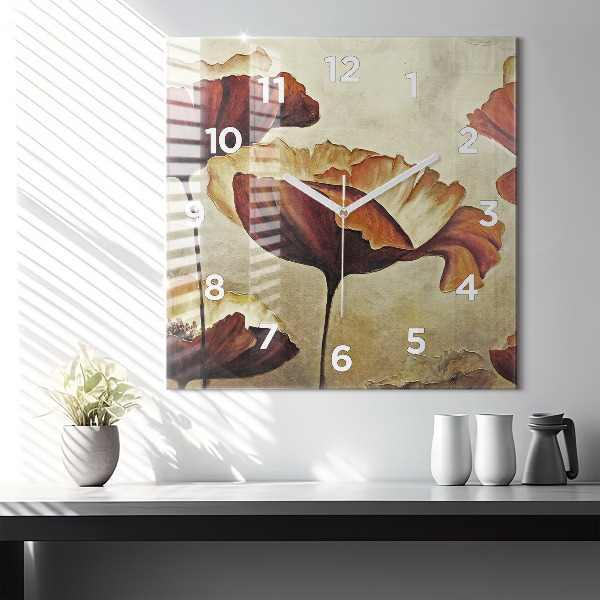 Štvorcové hodiny Maľované maky