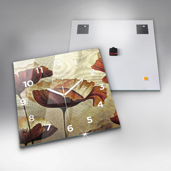 Štvorcové hodiny Maľované maky