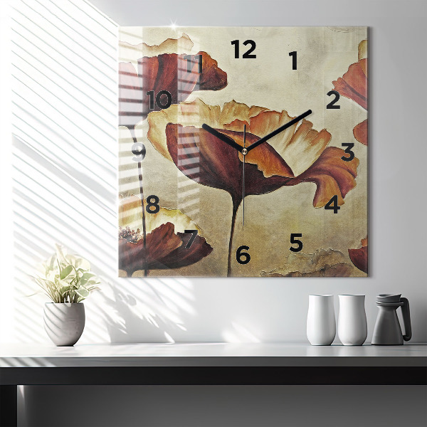 Štvorcové hodiny Maľované maky