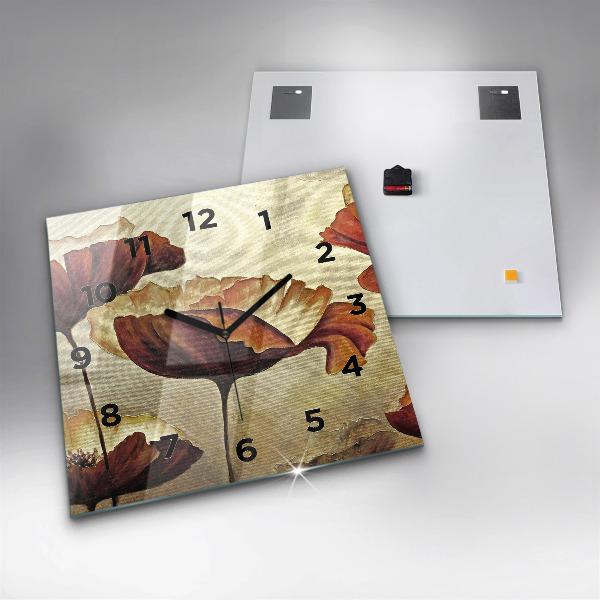 Štvorcové hodiny Maľované maky