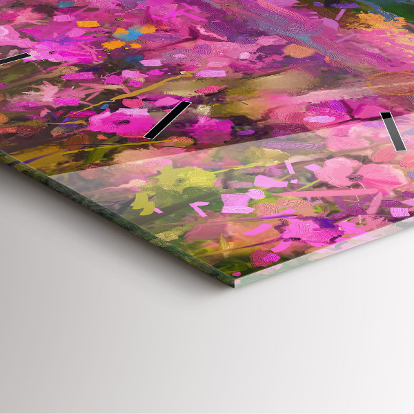 Štvorcové hodiny Krajina prírody a kvetov