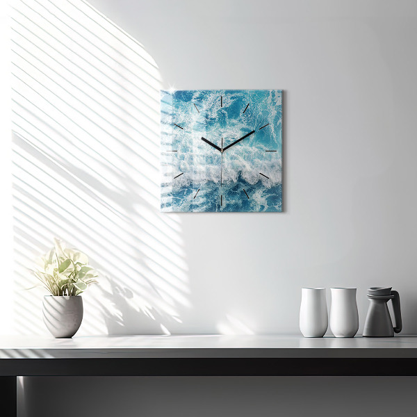 Štvorcové hodiny Morské vlny