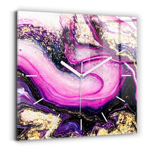 Štvorcové hodiny Mramorová abstrakcia