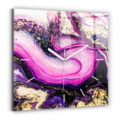 Štvorcové hodiny Mramorová abstrakcia