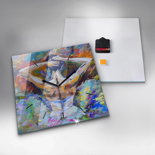 Štvorcové hodiny Maľovaná balerína