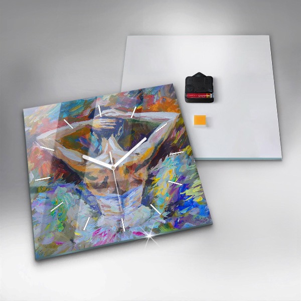 Štvorcové hodiny Maľovaná balerína