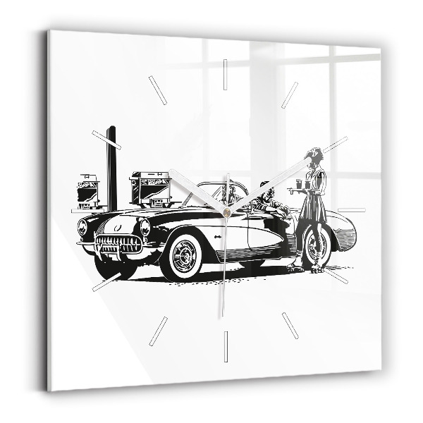 Štvorcové hodiny Retro ilustrácie