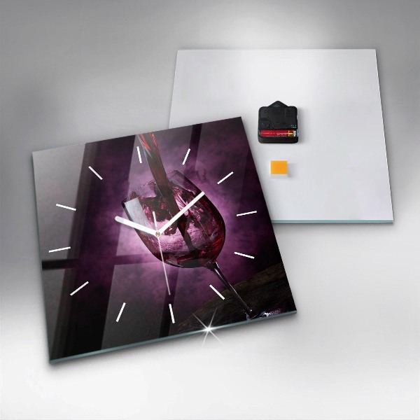 Štvorcové hodiny Pohár na víno