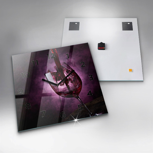 Štvorcové hodiny Pohár na víno