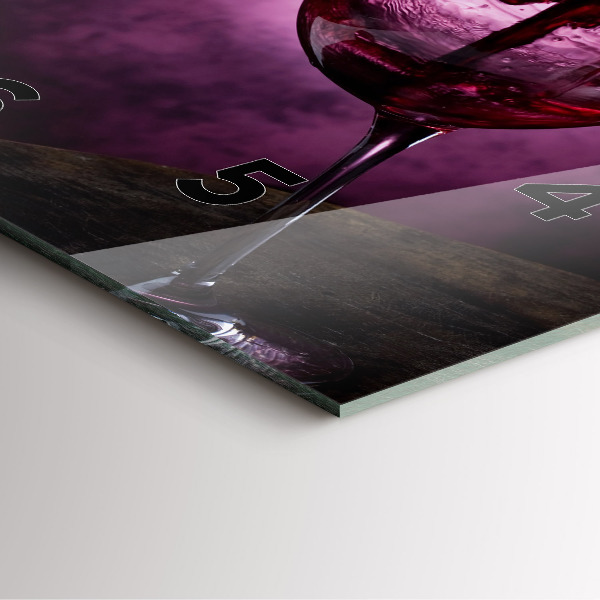 Štvorcové hodiny Pohár na víno