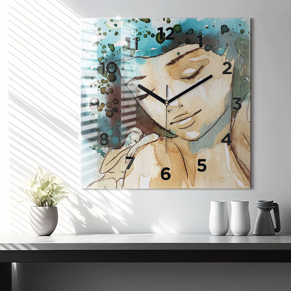 Štvorcové hodiny Abstraktná žena
