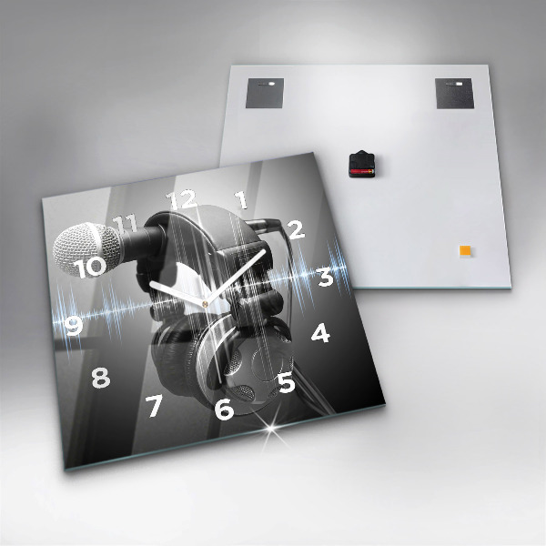 Štvorcové hodiny Mikrofón a slúchadlá