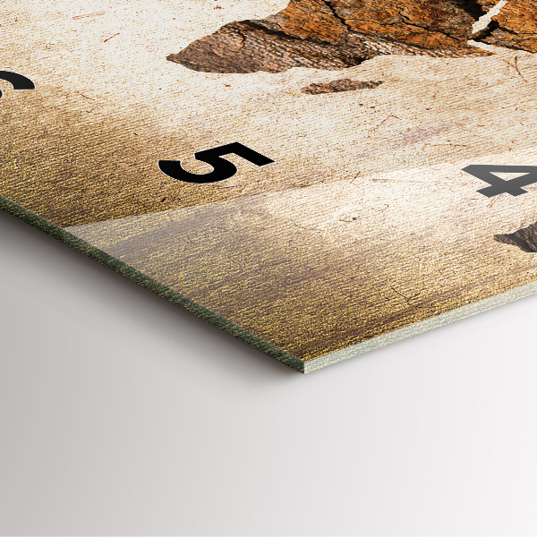 Štvorcové hodiny Vintage mapa sveta