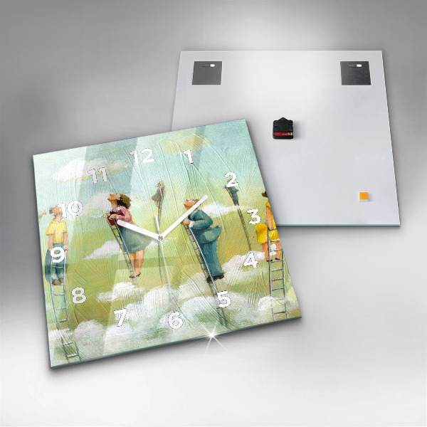 Štvorcové hodiny Ľudia na rebríku