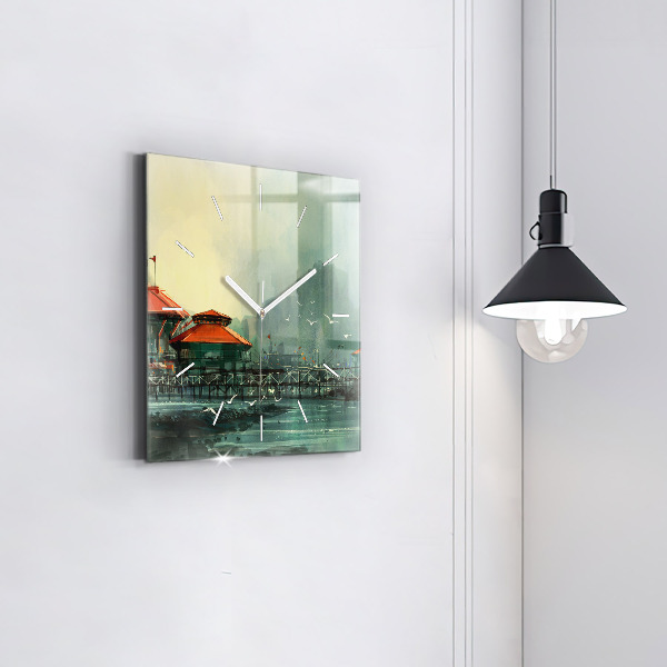 Štvorcové hodiny Rybárska dedina