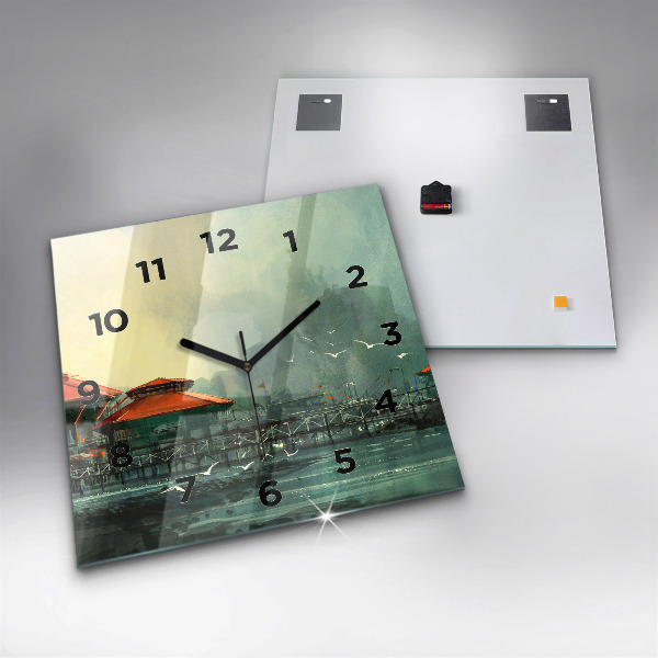 Štvorcové hodiny Rybárska dedina