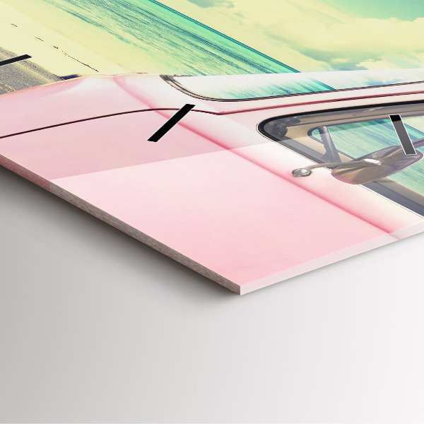 Štvorcové hodiny Auto so surfom