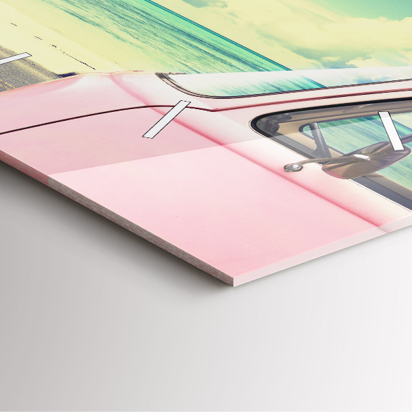 Štvorcové hodiny Auto so surfom