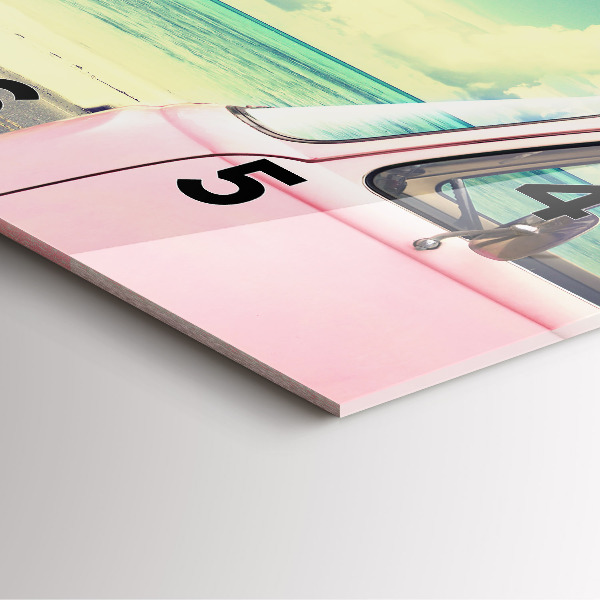 Štvorcové hodiny Auto so surfom