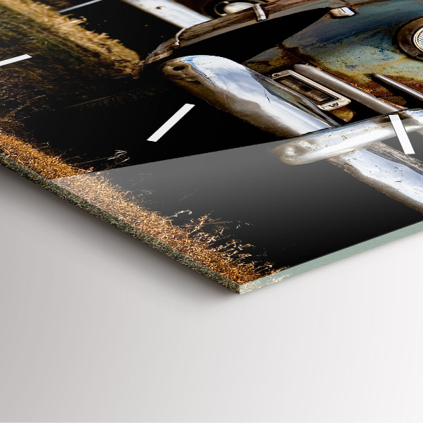 Štvorcové hodiny Staré autá