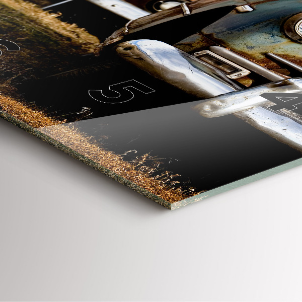 Štvorcové hodiny Staré autá