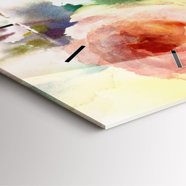 Štvorcové hodiny Ruže vo váze s akvarelom