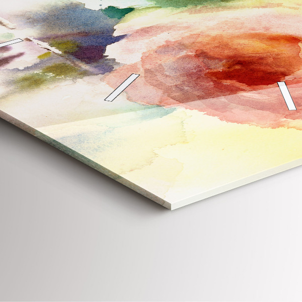 Štvorcové hodiny Ruže vo váze s akvarelom