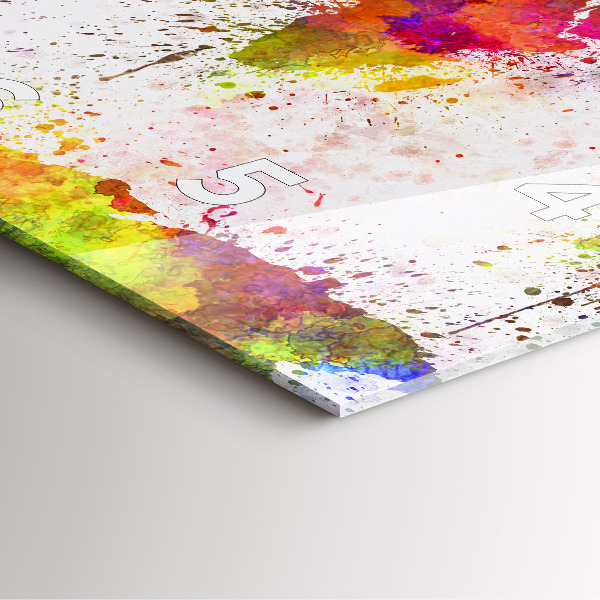 Štvorcové hodiny Akvarelová mapa sveta