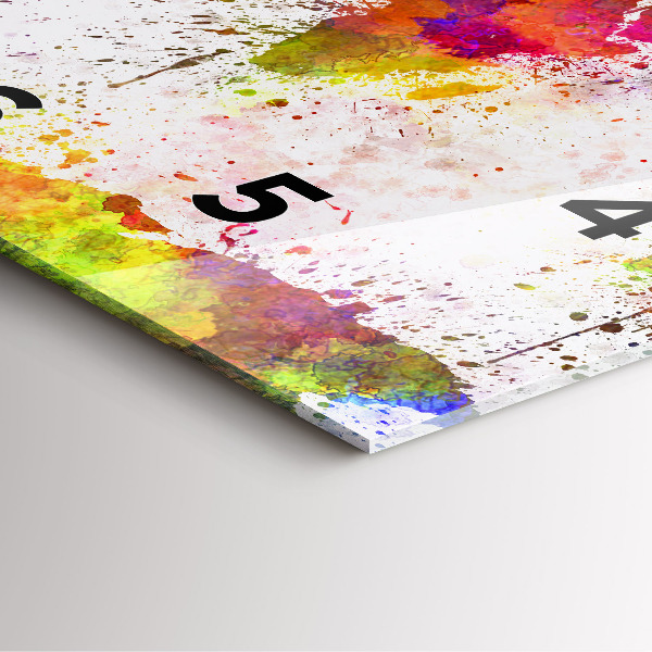 Štvorcové hodiny Akvarelová mapa sveta