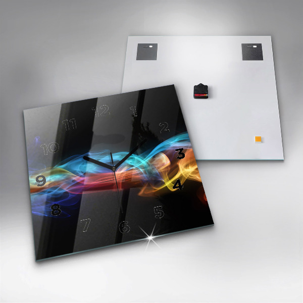 Štvorcové hodiny Abstraktné farebné čiary