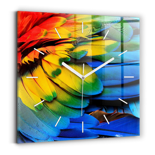 Štvorcové hodiny Farebné vtáčie krídla