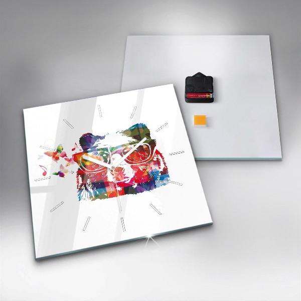 Štvorcové hodiny Medvedia hlava