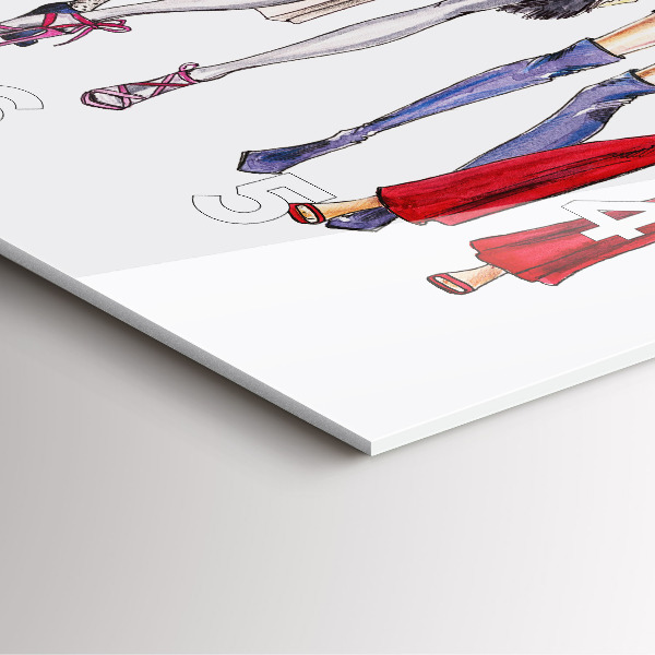 Štvorcové hodiny Módne dievčatá