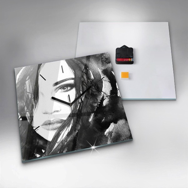 Štvorcové hodiny Portrét ženy