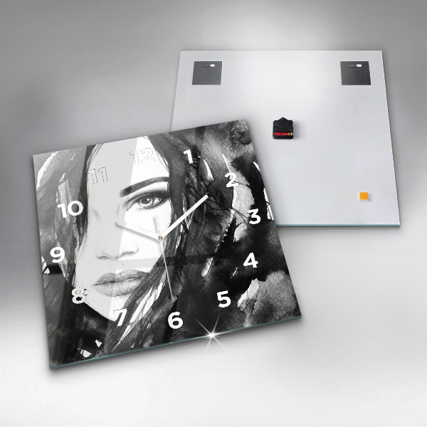 Štvorcové hodiny Portrét ženy