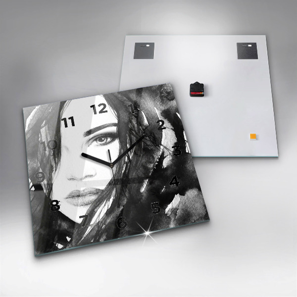 Štvorcové hodiny Portrét ženy