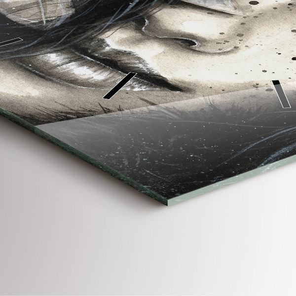 Štvorcové hodiny Maľovaný portrét