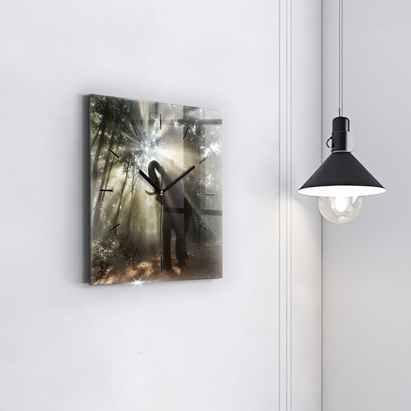 Štvorcové hodiny Slon v džungli